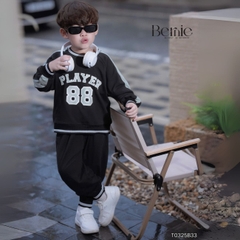 Set bộ dài thể thao chất thun cotton họa tiết hình in Player 88 kèm quần dài cho bé trai size 1 đến 7 tuổi BERNIE T0325B33