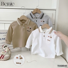 Set bộ polo dài tay chất polo cá sấu họa tiết thêu Gấu Boy kèm quần kaki dài cho bé trai size 1 đến 7 tuổi BERNIE T0425B45
