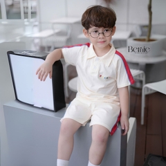 Set bộ polo cho bé trai áo thun tay ngắn họa tiết câụ bé kèm quần short size 1 đến 7 tuổi BERNIE T0725B60 