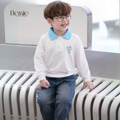 Áo thun áo polo tay dài họa tiết hình in Khủng long cho bé trai 1 đến 7 tuổi BERNIE H0425A51