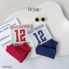 Set bộ thể thao tay dài cho bé trai tay áo phối màu họa tiết in chữ và số kèm quần dài size 9 tới 27kg BERNIE H0725B21