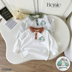 Set bộ polo thun cotton dài tay áo polo họa tiết hình in kèm quần dài cho bé trai size 9 tới 28kg BERNIE T0725B35