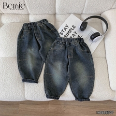 Set bộ polo dài tay cho bé trai áo polo nỉ họa tiết Enjoy the space kèm quần jean dài size 9 tới 28kg BERNIE H0525B37