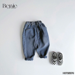 Set bộ bé trai áo sơ mi dài tay kẻ Coolboy kèm quần jean dài size 9 tới 28kg BERNIE H0725B79