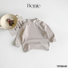 Áo giữ nhiệt cổ cao 3 phân dài tay basic màu trơn cho bé trai bé gái chất thun cotton 9 đến 28kg BERNIE T0725A45