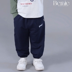 Quần dài quần nỉ da cá gấu bo chun họa tiết thêu chữ Yoo cho bé trai bé gái size 9 tới 25kg BERNIE T0925Q06