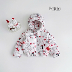 Áo khoác gió chần bông kèm nón nhiều màu cho bé trai bé gái size 11kg tới 25kg BERNIE T0125A25