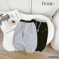  Quần dài quần da cá lưng thun phối màu bo chun họa tiết thêu chữ Hey cho bé trai bé gái size 9 tới 28kg BERNIE H0925Q37