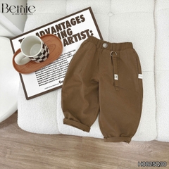 Quần kaki dài phối dây đính tag cho bé trai dáng baggy phong cách Hàn quốc size 9 tới 28kg BERNIE H0825Q30