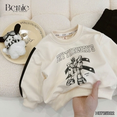 Set bộ thể thao dài tay chất cotton da cá họa tiết hoạt hình kèm quần dài size 9 tới 25kg BERNIE H0725B22 