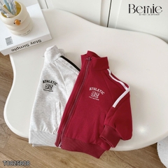 Set bộ thể thao khóa kéo cổ đứng kèm quần bo chun Athletic cho bé trai bé gái size 1 đến 7 tuổi BERNIE T0825B08