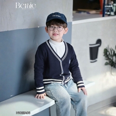 Áo len Cadigan Smart Boy phong cách vintage họa tiết huy hiệu cho bé trai bé gái size 9 đến 25kg BERNIE H1025A06