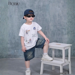 Bộ đồ bé trai Boy Story áo thun cotton quần jean rách mềm Set đồ bé trai năng động đi học đi chơi  BERNIE T1125B13
