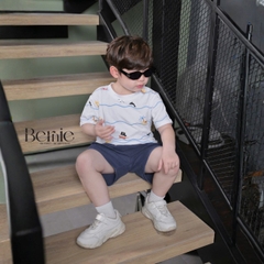  Set bộ Ocean áo thun tay ngắn họa tiết biển phối quần short kaki denim size 9kg tới 28kg BERNIE KIDS T1025B75