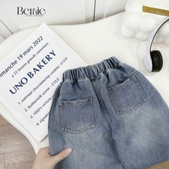 Quần jean quần denim dài ống suông DAILY xanh dương wash nhẹ cho bé trai bé gái size 9 tới 28kg BERNIE H1025B77ĐQ