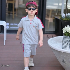 Set bộ polo cho bé trai áo thun tay ngắn họa tiết câụ bé kèm quần short size 1 đến 7 tuổi BERNIE T0425B64