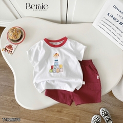 Set bộ bé trai tay ngắn họa tiết Roblox nghộ nghĩnh kèm quần short kaki size 9 tới 28kg BERNIE T1025B76