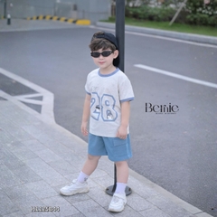 Set bộ tay ngắn cho bé trai họa tiết Best friend 28 kèm quần short kaki size 9 tới 28kg BERNIE H1125B44