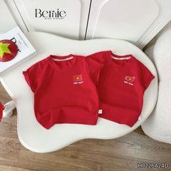 Áo thun áo Cờ đỏ sao vàng Việt Nam chất cotton tay ngắn unisex cho bé trai bé gái size 9 tới 28kg BERNIE H0226A24Đ