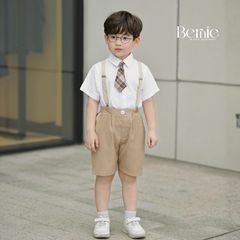 Set vest gile HOÀNG TỬ cúc trắng 5CT cho bé trai thôi nôi sinh nhật đi tiệc 1 đến 7 tuổi BERNIE H0625B11