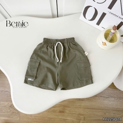 Quần short quần đùi phối túi hộp chất thun cotton cho bé trai đi chơi đi học size 11 tới 28kg BERNIE H1225Q24