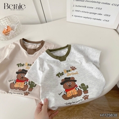 Set bộ tay ngắn họa tiết Gấu cao bồi và quần short đi chơi đi biển cho bé trai size 9 tới 25kg BERNIE H1125B38