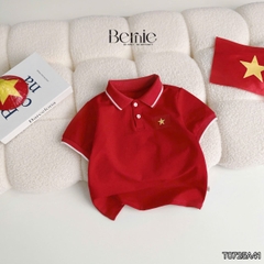 Áo thun polo Lá cờ đỏ sao vàng em bé Việt Nam tay ngắn unisex bé trai bé gái 9-28kg BERNIE H0725A41