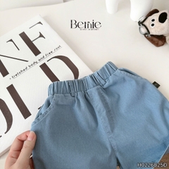 Set bộ tay ngắn basic áo thun túi lệch kèm quần short kaki denim cho bé trai đi chơi đi học size 9kg tới 25kg H0226B25Đ AT3M