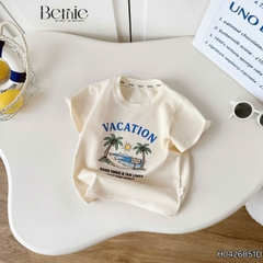Áo thun đi biển tay ngắn áo phông họa tiết cây dừa cho bé trai bé gái size 9 đến 25kg BERNIE H0426B51Đ