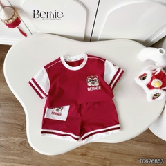 Set bộ bé trai áo thun tay ngắn Trung thu Lân đỏ kèm quần short cho bé trai size 9 đến 25kg BERNIE T0626B53