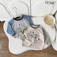 Set bộ dài tay cho bé trai áo thun raplang phối màu Dog ngộ nghĩnh kèm quần dài size 9 tới 26kg BERNIE V0426B34
