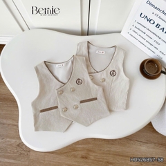 Set vest gi lê 4CT phối viền Royal cho bé trai bé gái kèm cà vạt hoặc nơ size 9 tới 28kg BERNIE H0526B58 