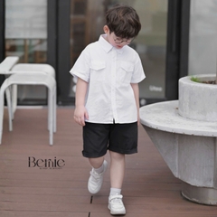 Set bộ sơ mi Vigorous áo sơ mi tay ngắn kèm quần short cho bé trai từ 9 đến 28kg BERNIE H0726Q25