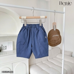 Quần ngố quần lửng chất bò giấy mềm phối túi cho bé trai size từ 1 đến 6 tuổi BERNIE KIDS H0526Q02