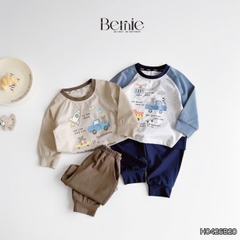Set bộ dài tay áo thun raplang phối màu Little Riders kèm quần dài cho bé trai size 9 tới 25kg BERNIE H0426B20