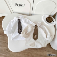 Set bộ gi lê 4CT áo sơ mi dài tay áo gi lê rời quần kaki kèm cà vạt bé trai 9 tới 25kg BERNIE H0526B62