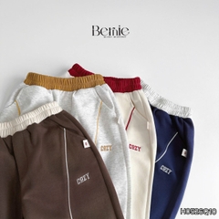 Quần dài nỉ thu đông phối viền phối màu thêu Cozy cho bé trai phong cách size 11 tới 28kg BERNIE H0526Q10