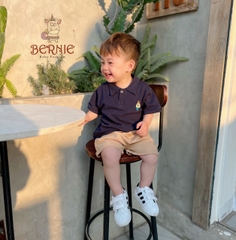 Set đồ bộ Polo tngắn tay cho bé trai áo thun cotton quần kaki vintage hàn quốc 1 đến 7 tuổi Bernie kids
