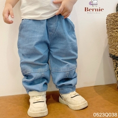 Quần jean dài bomber thêu ô tô cho bé trai chất bò giấy mềm form dáng hàn quốc 1 đến 7 tuổi BERNIE