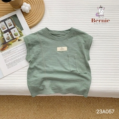 Áo thun tanktop ba lỗ sát nách cotton xược túi xòa cho bé trai 1 đến 7 tuổi BERNIE 23A057