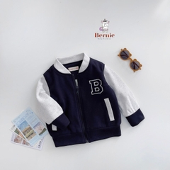 Áo khoác áo hoodie bomber unisex bé trai bé gái nỉ bông mềm mại BERNIE cho bé 9 đến 25kg