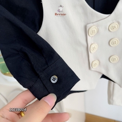 Đồ vest bé trai 4 chi tiết áo vest quần dài dáng âu màu đen kem đi tiệc 1 đến 7 tuổi BERNIE 1123B014