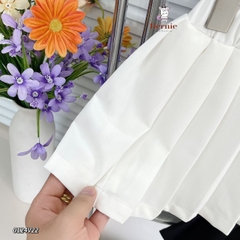 Bán rời Áo thun ngắn tay in gấu rời chân váy xếp ly tenis bé gái mặc nhà đi học từ 9 đến 25kg Bernie