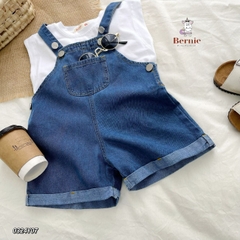 Yếm jean đùi ngắn unisex cho bé trai bé gái phong cách hàn quốc 1 đến 7 tuổi Bernie 0324Y07 Thun