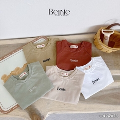Áo phông tay ngắn thêu logo BERNIE phong cách hàn quốc bé trai 8 đến 25kg đi chơi đi học 0424A15