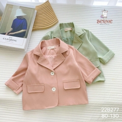 Set bộ vest blazer dài tay phong cách vintage bé gái màu hồng và xanh 1 đến 7 tuổi BERNIE 22B277