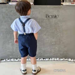 Set vest gile ngắn tay công tử hàn quốc túi khăn cho bé trai thôi nôi sinh nhật đi tiệc 1đến 7 tuổi BERNIE 0424B32