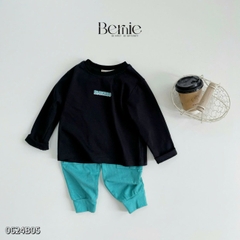 Set bộ thun tay dài unisex chất cotton họa tiết in chữ cho bé trai bé gái size 1đến 7 tuổi BERNIE 0624B05