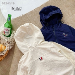 Áo khoác gió có mũ họa tiết nhiều màu unisex cho bé trai bé gái size 1 đến 7 tuổi BERNIE 24A017