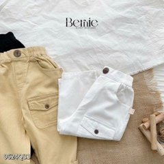 Quần kaki dài bé trai phối túi hộp đính cúc nhiều màu bé trai đi học đi chơi 1đến 7t BERNIE 0624Q32